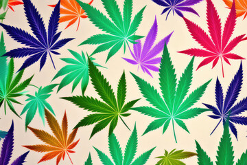 Fototapeta premium Marijuana leaf pattern background design