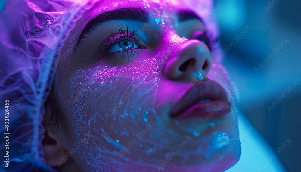 Poster Violet ray treatment on face 