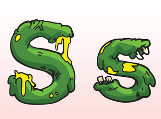 Fototapeta premium Zombie Font Uppercase Lowercase Letter S