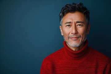 Fototapeta premium A confident, successful Hispanic man in a friendly portrait, exuding optimism and charisma.