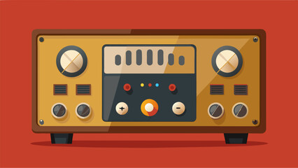 Fototapeta premium A vintage tube preamp carefully selected for its warm natural sound and painstakingly maintained for optimal performance. Vector illustration