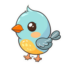 Obraz premium 2D Vector illustration of a bird cartoon.