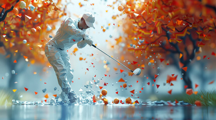 illustration of golfer