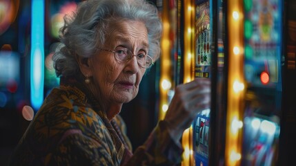 An enchanting image of a bingo player checking their card with a look of anticipation, hoping for that winning combination to be called out on National Bingo Day.