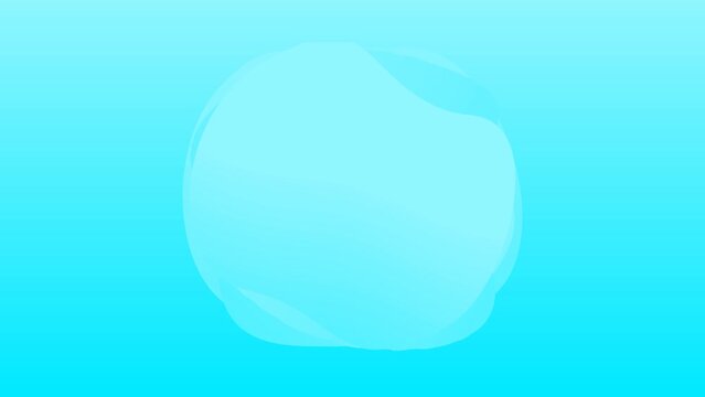 Animated water bubble on blue backdrop with wiggle wave effect. 
