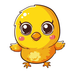 Obraz premium 2D Vector illustration of a chick cartoon.