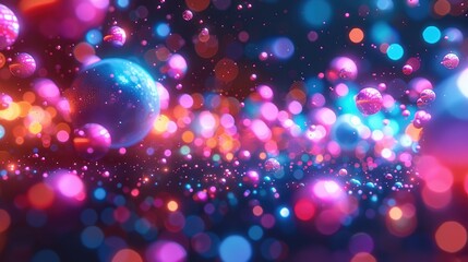 A mesmerizing abstract background of colorful bokeh lights, creating a festive and vibrant atmosphere suitable for celebrations and decorations.