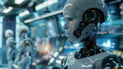 Fototapeta premium Futuristic Concept Where Humans Use Intelligent Artificial Limbs to Enhance Daily Life