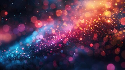 A mesmerizing abstract background of colorful bokeh lights, creating a festive and vibrant atmosphere suitable for celebrations and decorations.