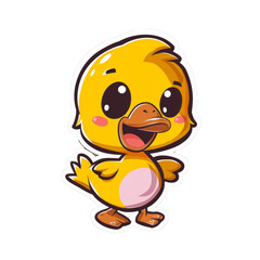 Obraz premium Vector illustration of a duck cartoon.