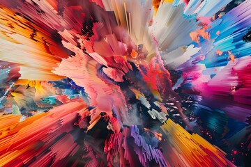 Vibrant Explosion of Colorful Digital Data Visualization