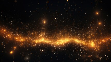 glowing gold particles on an abstract background