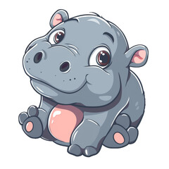 Fototapeta premium Vector illustration of a hippo cartoon.