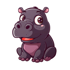 Fototapeta premium Vector illustration of a hippo cartoon.