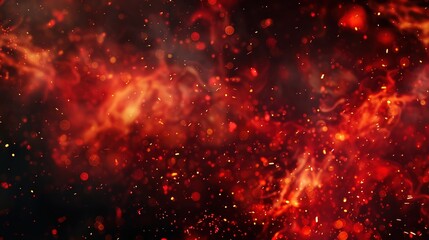 Black and red smoky and fire sparks background