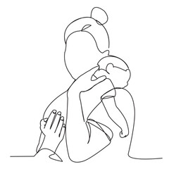 mom with baby in her arms