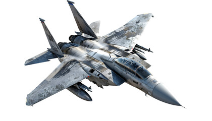 Military Jet Fighter on Transparent Background