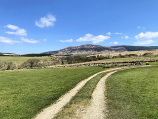 A view of the Isle of Arran in Scotland on a sunny day