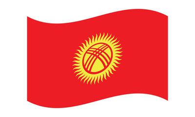 Flag of Kyrgyzstan. Kyrgyz national symbol in official colors. Template icon. Abstract vector background