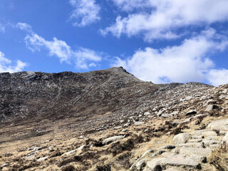 A view of the Isle of Arran in Scotland on a sunny day