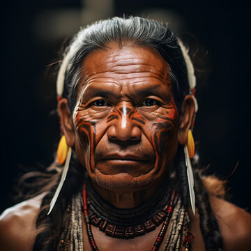 Portrait Photo, An Amazonian Tribal Man