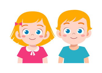 little kid with friend smile and happy