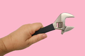 Adjustable wrench, versatile tool for turning nuts, bolts and other components, male craftsman's...