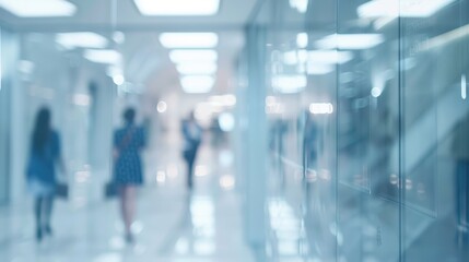 Obraz premium blurred business people in white glass office background