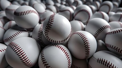 A close up of a bunch of baseballs background  