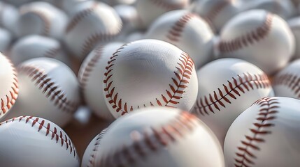 A close up of a bunch of baseballs background  