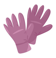 Cute warm gloves in flat design. Seasonal elegant hands wear accessory. Vector illustration isolated.