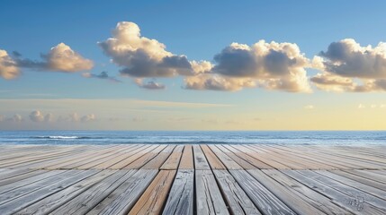 Fototapeta premium boardwalk rocks skyline horizon summer background