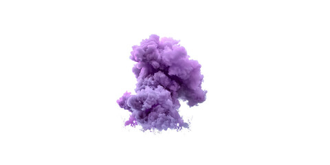 Fototapeta premium A purple smoke cloud in the style of png, isolated on a white background