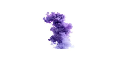 Fototapeta premium A purple smoke cloud in the style of png, isolated on a white background