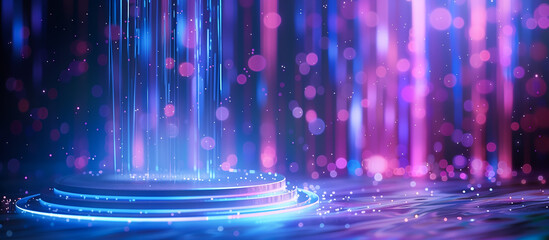 Fototapeta premium blue futuristic podium stage technology concept background