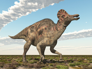 Dinosaurier Corythosaurus in einer Landschaft