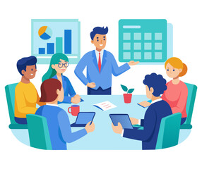 Pitch meeting concept vector illustration  isolated on a white background 