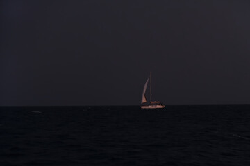 Sailing ship yacht  in Mediterranean Sea