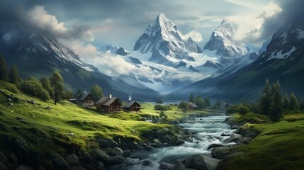 swiss mountains landscape