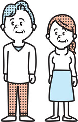 シニア夫婦のイラスト