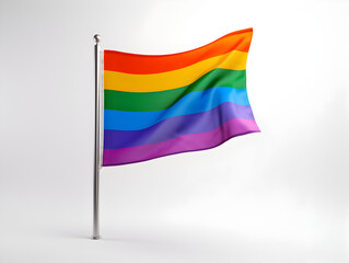 A small rainbow flag on white background 