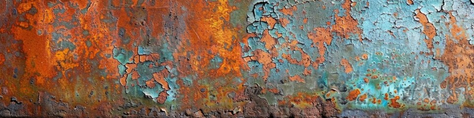 Rustic Elegance: Weathered Teal and Orange Texture Abstract