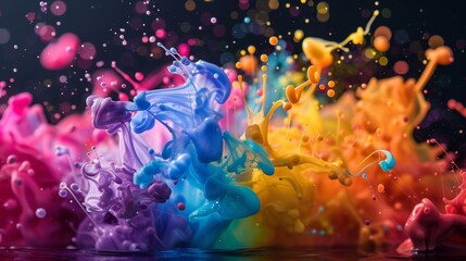 Colorful splash liquid.