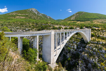 Pont de l'Artuby bridge, Canyon of Verdon River (Verdon Gorge) in Provence, France
