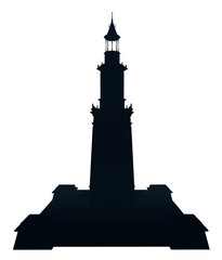 Silhouette mit dem antiken Leuchtturm von Alexandria