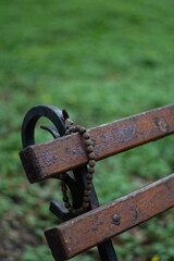 Forgotten rosaries on a park bench