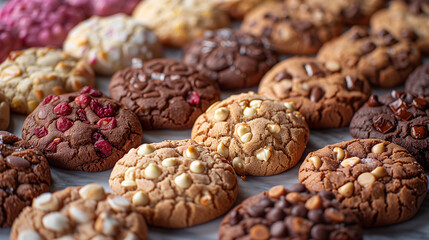 Different kind of cookies on a table. 