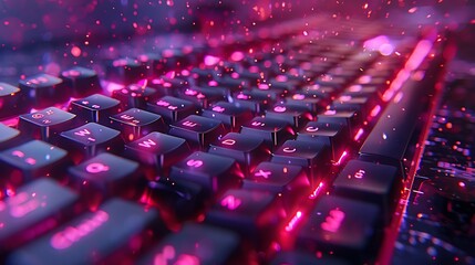 Delve into the artistry of code with a macro shot of a programmer's keyboard, where each key press...