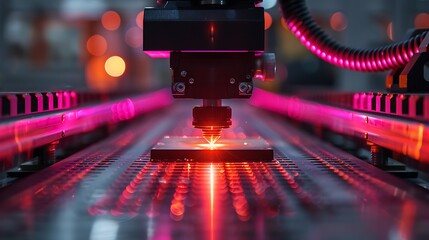 Delve into the inner workings of a high-powered laser cutter, where beams of light slice through...