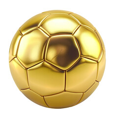golden soccer ball isolated on white background